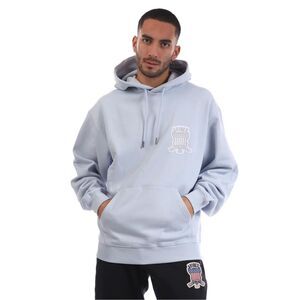 Avirex Mens Jackson Logo Polycotton Hoodie / Sky Blue